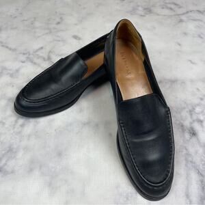 Everlane The Modern Black Leather Slip-On Loafers Round Toe Minimalist Sz 10.5